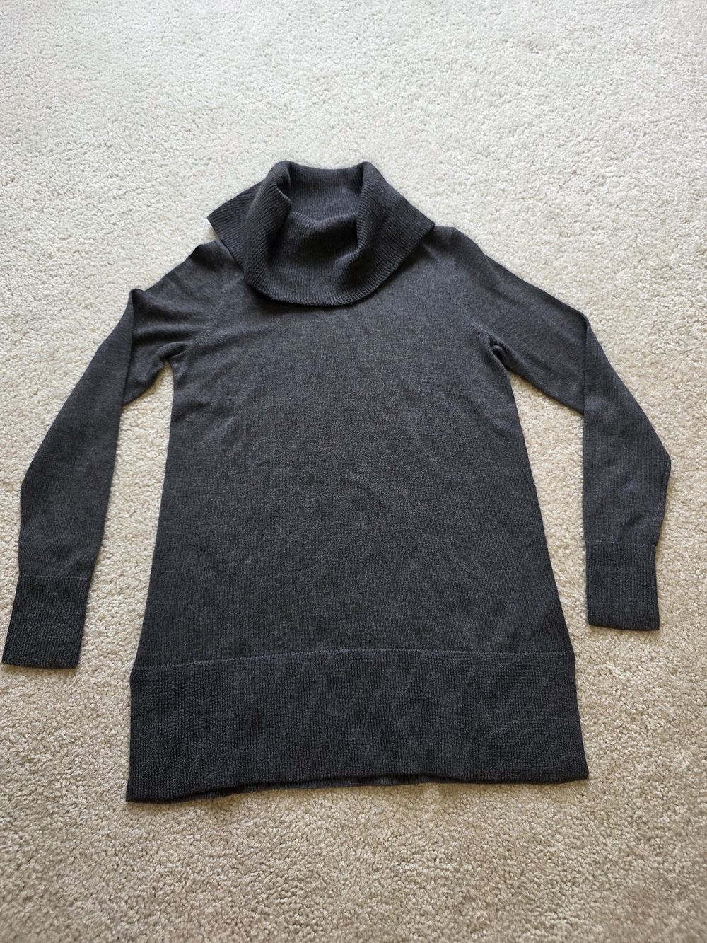 LOFT Charcoal Gray Cowl Neck Sweater